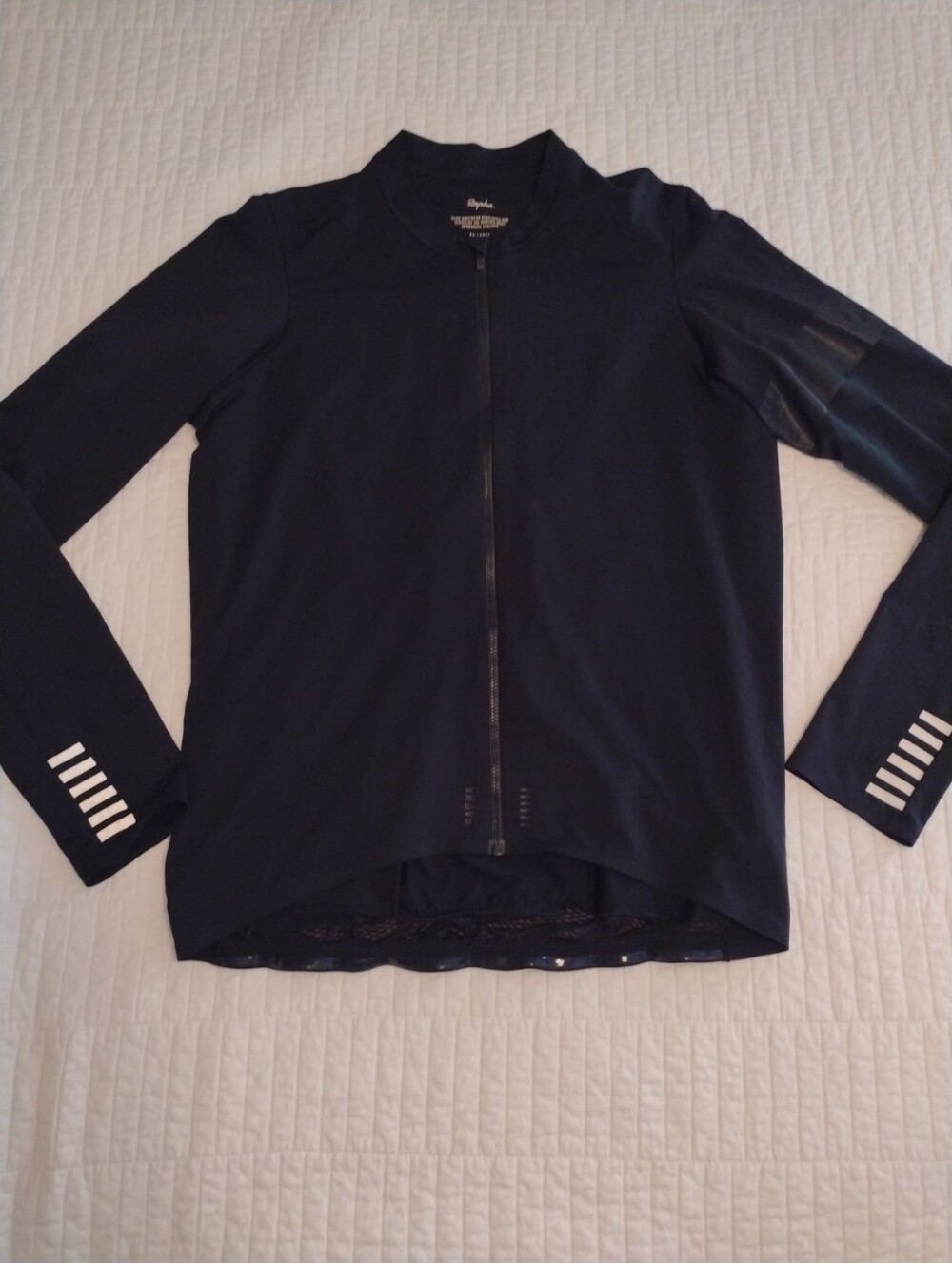 Rapha Men’s XXL Pro Team Long Sleeve Mid Weight Jersey Black Logo Full Zip Cycle